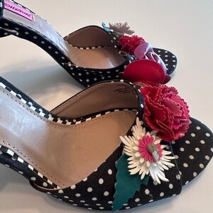 Betsy Johnson Polka Dot Floral Women's Heels